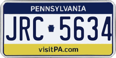 PA license plate JRC5634