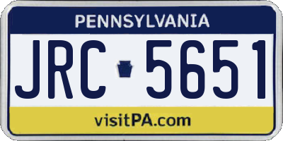 PA license plate JRC5651