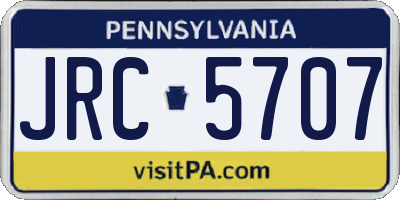 PA license plate JRC5707