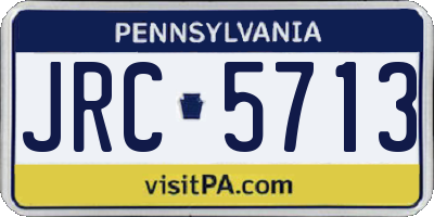 PA license plate JRC5713