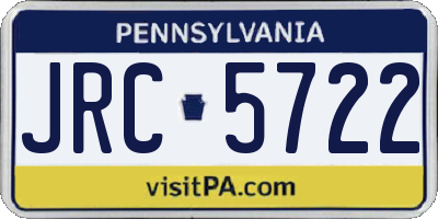 PA license plate JRC5722