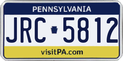 PA license plate JRC5812