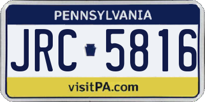 PA license plate JRC5816