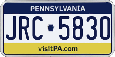 PA license plate JRC5830