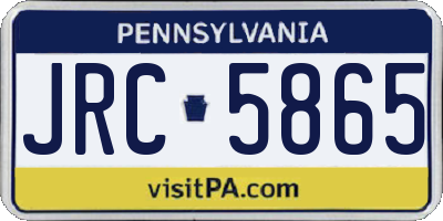 PA license plate JRC5865