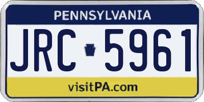 PA license plate JRC5961