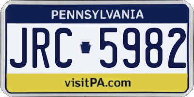 PA license plate JRC5982
