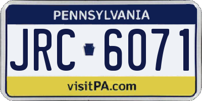 PA license plate JRC6071