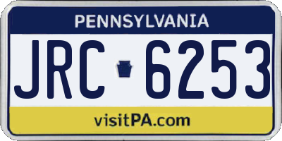 PA license plate JRC6253