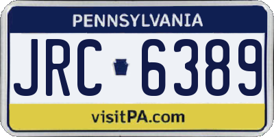 PA license plate JRC6389