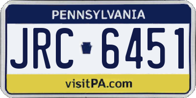 PA license plate JRC6451