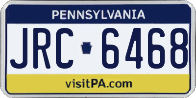 PA license plate JRC6468