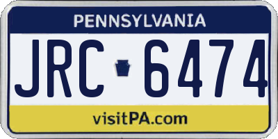 PA license plate JRC6474
