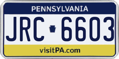 PA license plate JRC6603
