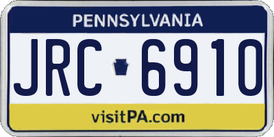 PA license plate JRC6910