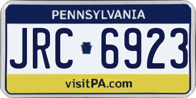 PA license plate JRC6923