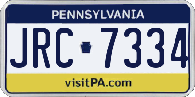 PA license plate JRC7334