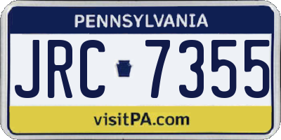PA license plate JRC7355