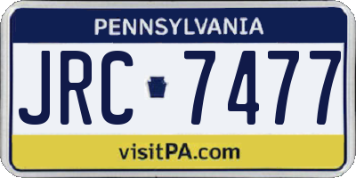PA license plate JRC7477