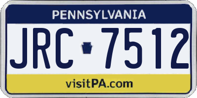 PA license plate JRC7512