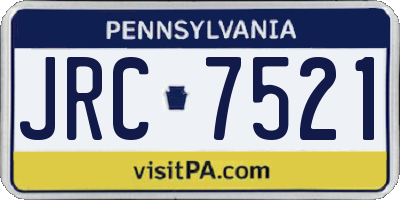 PA license plate JRC7521