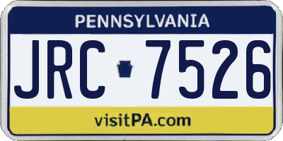 PA license plate JRC7526