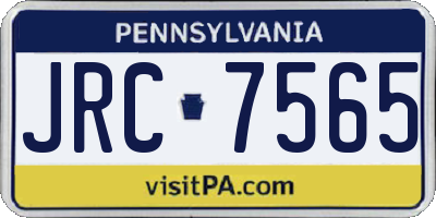 PA license plate JRC7565