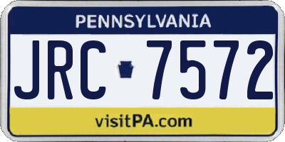 PA license plate JRC7572