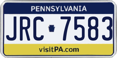 PA license plate JRC7583
