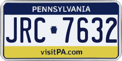 PA license plate JRC7632