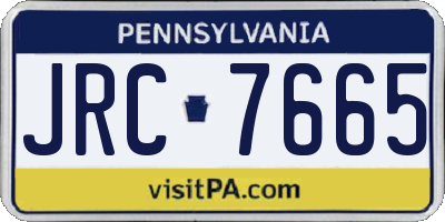 PA license plate JRC7665