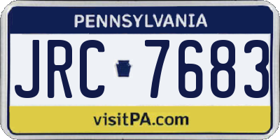 PA license plate JRC7683