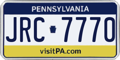 PA license plate JRC7770