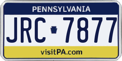 PA license plate JRC7877