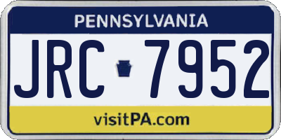 PA license plate JRC7952