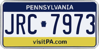 PA license plate JRC7973