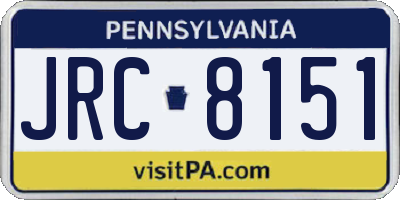 PA license plate JRC8151