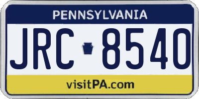 PA license plate JRC8540