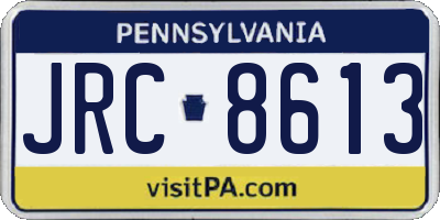PA license plate JRC8613