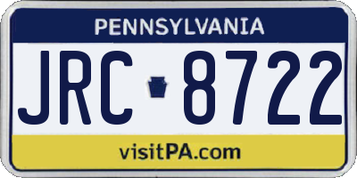 PA license plate JRC8722