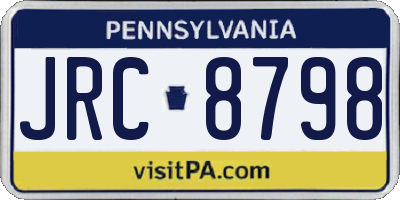 PA license plate JRC8798