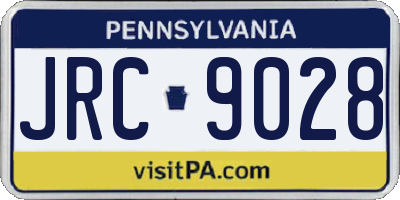 PA license plate JRC9028