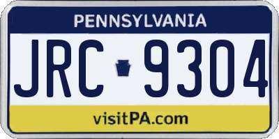 PA license plate JRC9304