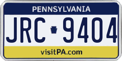 PA license plate JRC9404