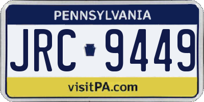 PA license plate JRC9449