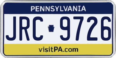 PA license plate JRC9726