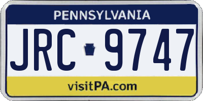 PA license plate JRC9747