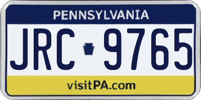 PA license plate JRC9765