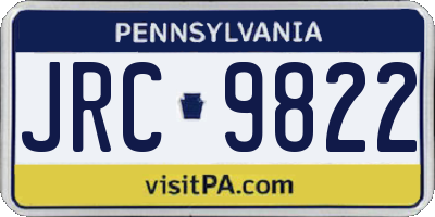 PA license plate JRC9822
