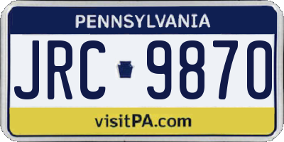 PA license plate JRC9870